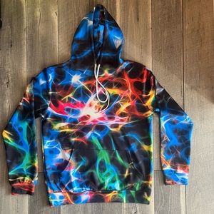 🧥NWOT Unisex Hoodie Rainbow Psychedelic Magic Size Large
